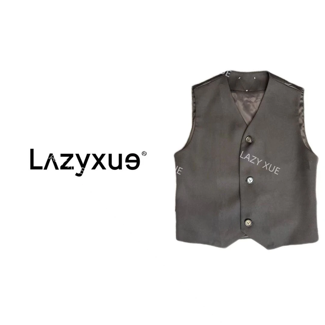 LAZYXUE薛懒懒/无袖V领夏季女装欧美风修身西装马甲上衣 6081