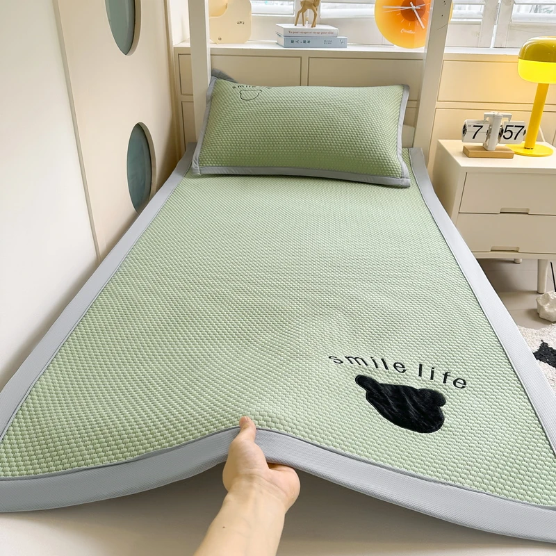 夏天冰豆豆凉席学生宿舍单人2025新款冰丝席纯色学校上下铺席子