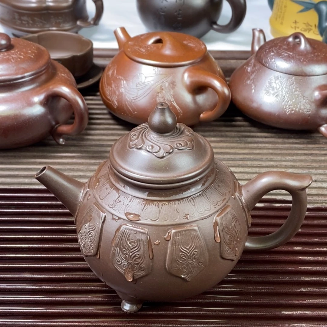 紫砂茶壶白9 三足鼎