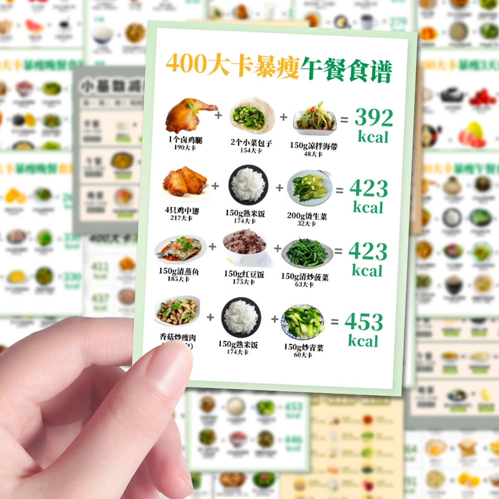96张低卡减脂食谱贴纸健康科学减肥饮食教程笔记本iPad贴画防水