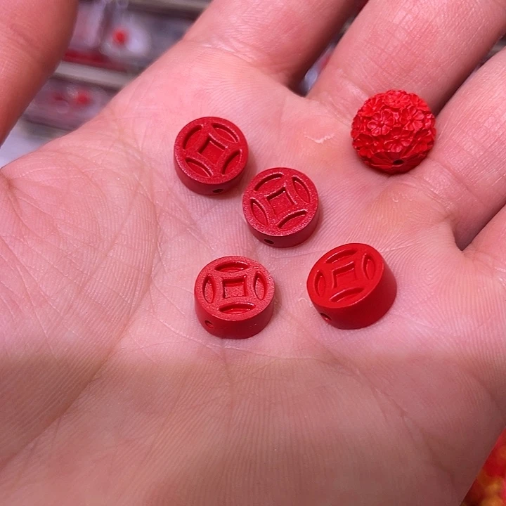 ****朵天然辰砂红砂配件5合