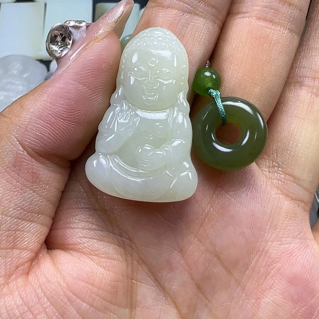 和田玉未镶嵌吊坠(不含链)