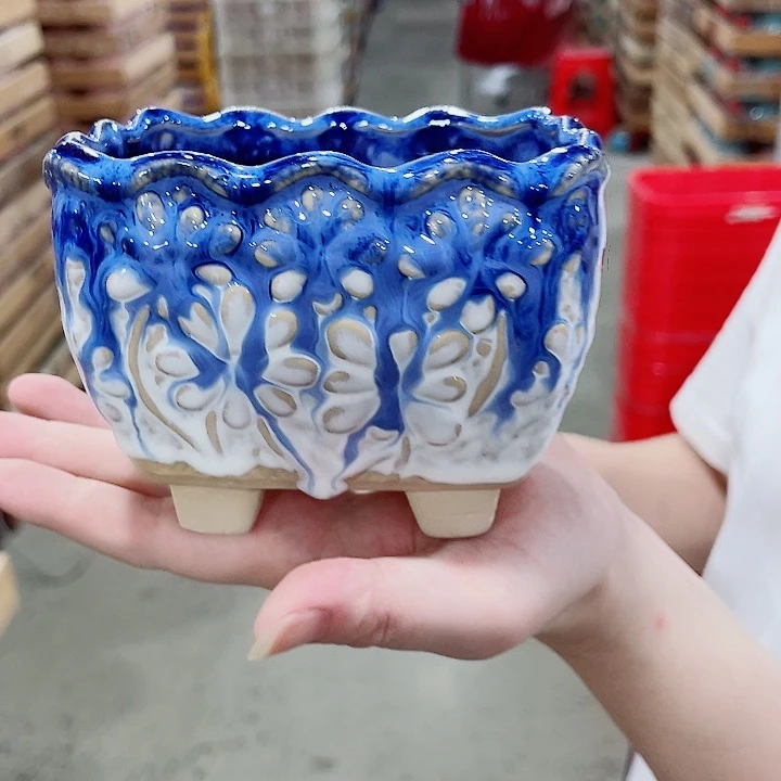 有孔，凑10元包邮陶瓷花盆发货！