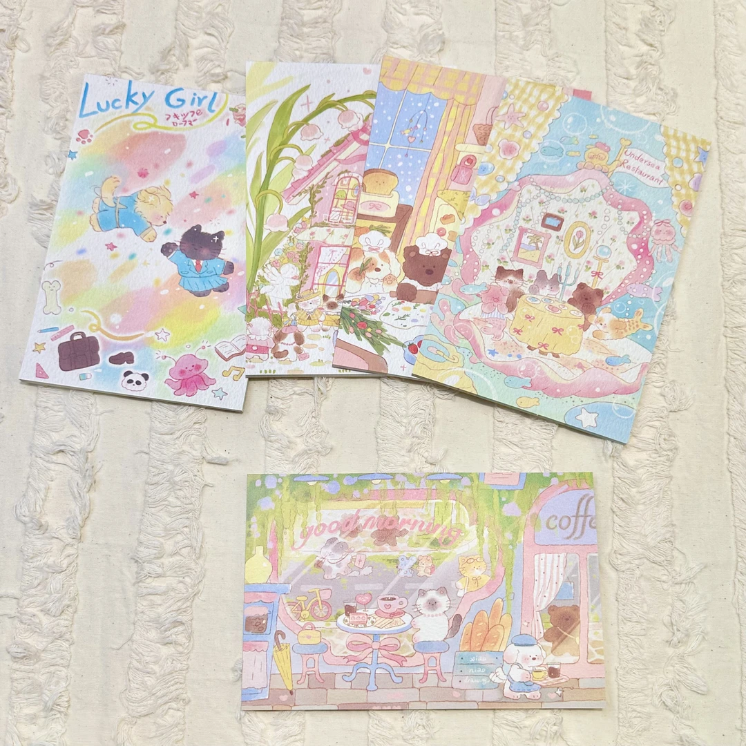 【四季恋歌】原创插画风拍纸本双面异图便签书写纸高颜值手账装饰本