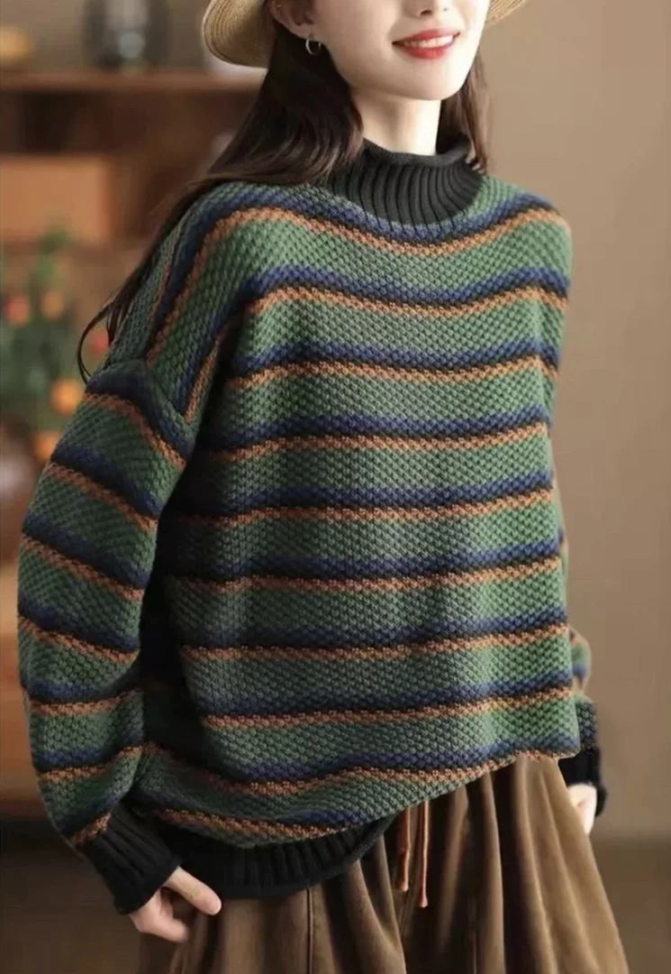 （401-500）秋冬时尚欧版简约百搭宽松慵懒针织衫毛衣