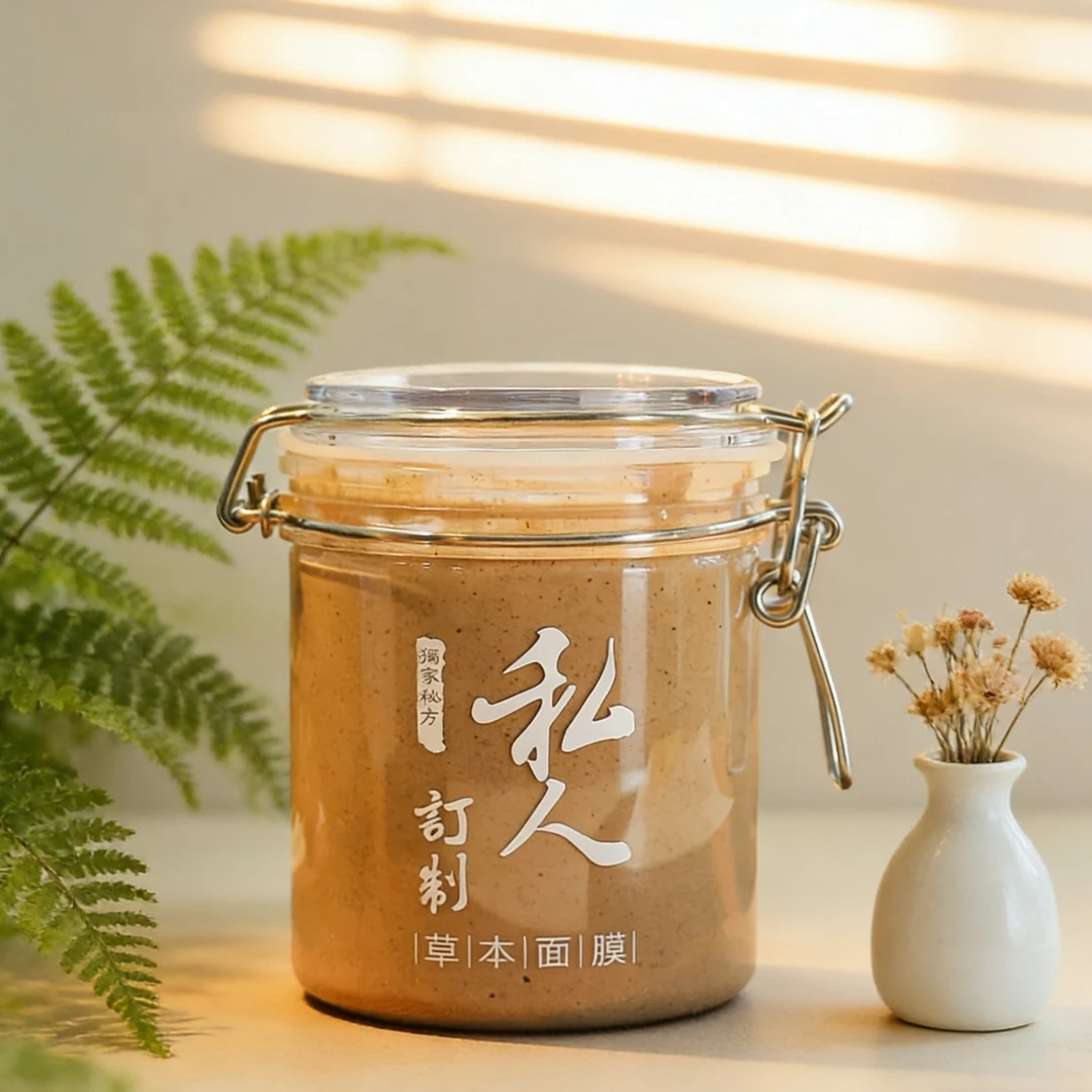 草本泥膜300mI1瓶送美白祛斑抗皱霜1盒+水光面膜1盒+肤质搭配