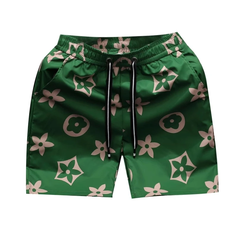 花色短裤男士青年修身设计感碎花冰丝薄款五分休闲沙滩裤潮时尚