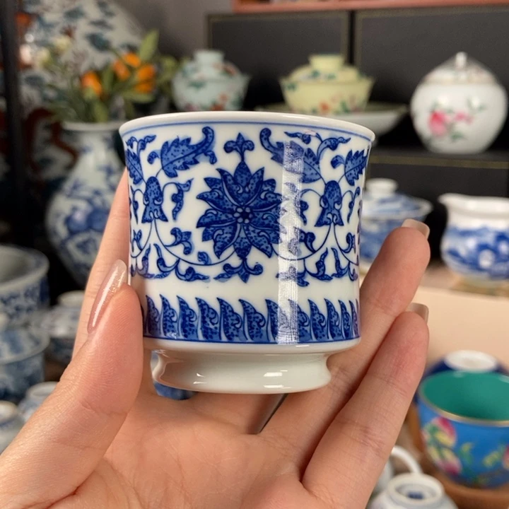 杯折葵非器缠枝莲小马蹄