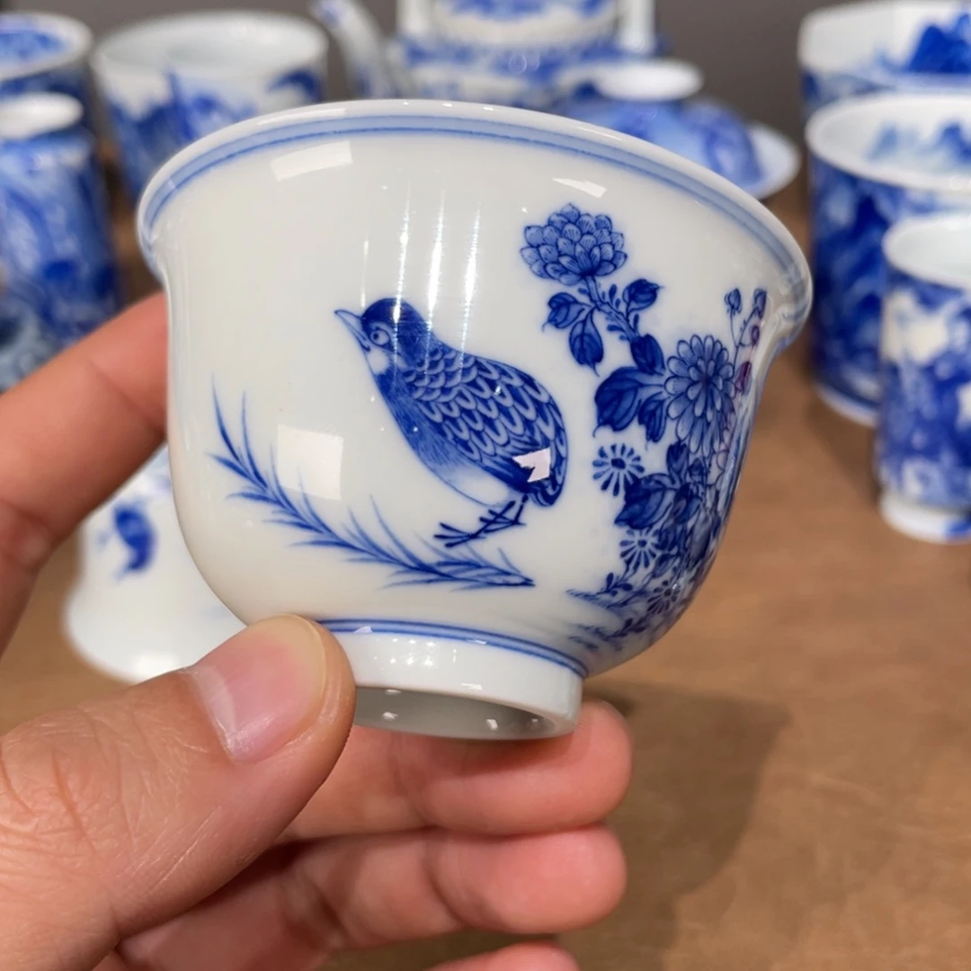 杯子瓷小桥窑安居乐业铃铛杯