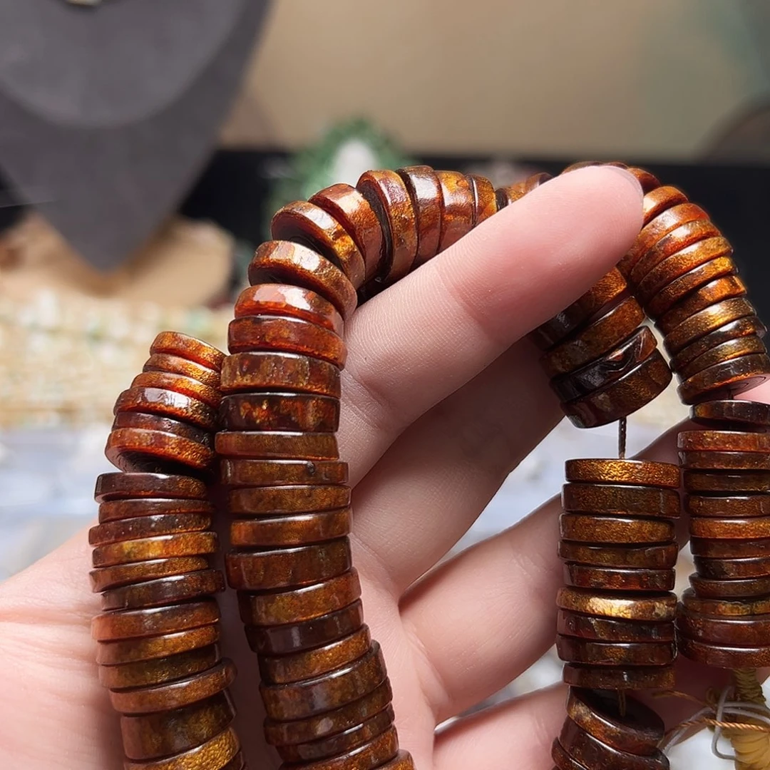 玛瑙/玉髓合金珠宝半成品W64，金柳柳隔片一条