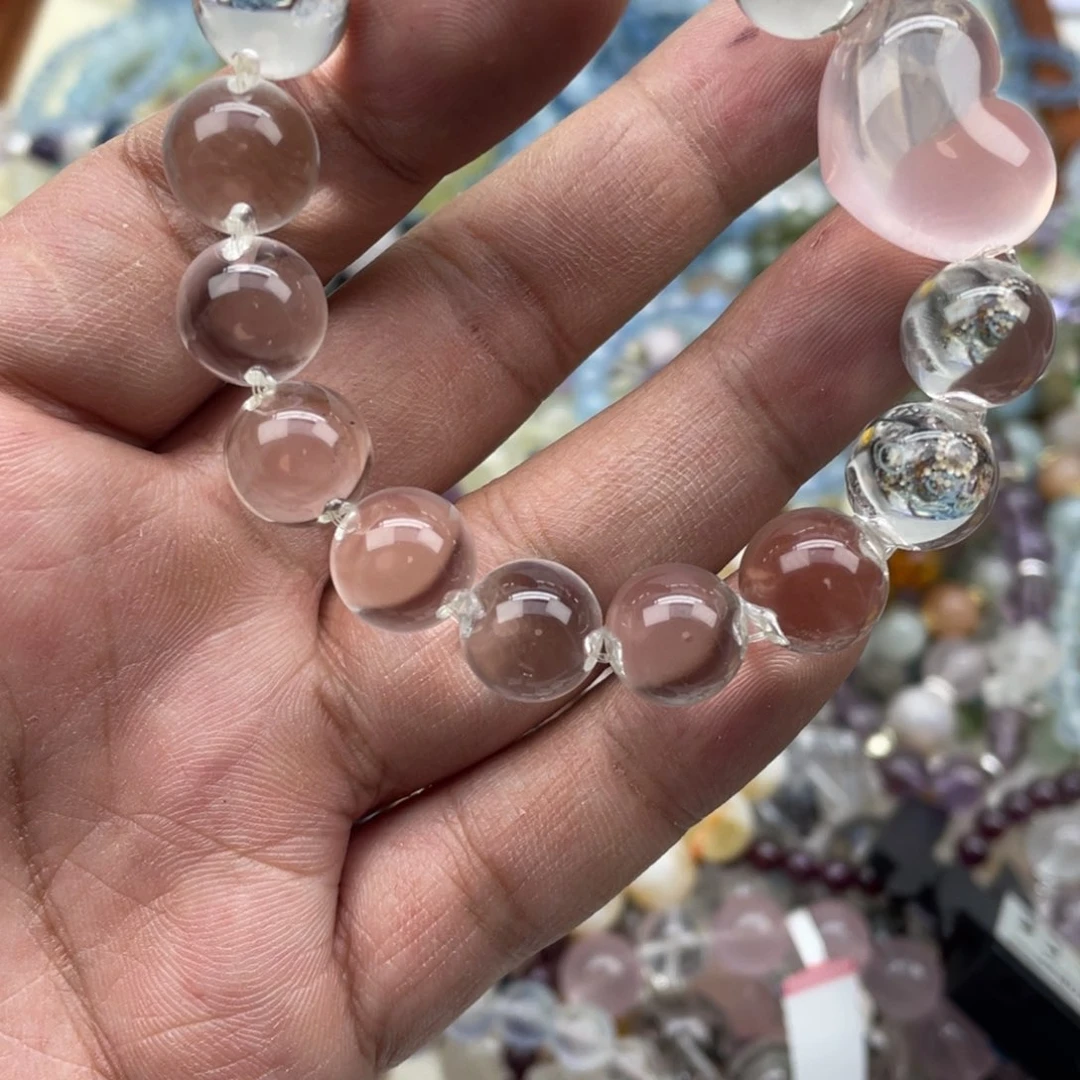 银S925镶嵌手链烟晶安**稳