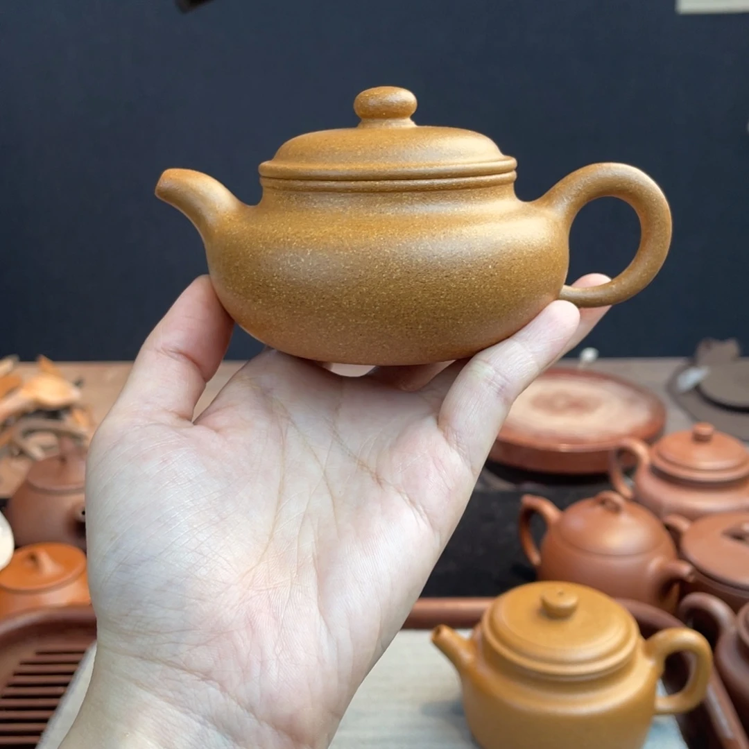 茶壶紫砂半手工老宕口黄金段仿古170cc