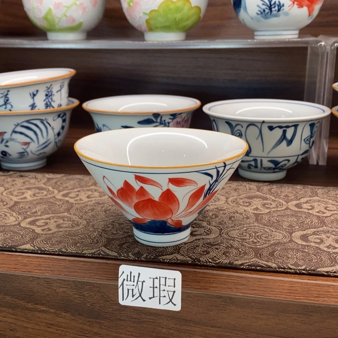 釉下彩老陶泥手工绘制