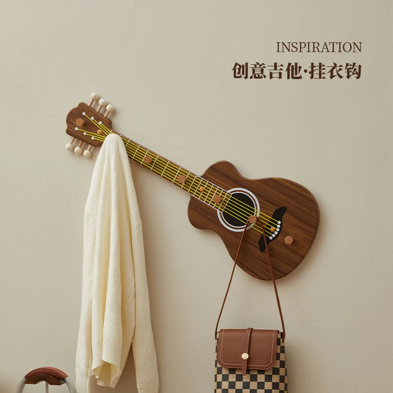 创意入户进门吉他挂钩个性装饰壁挂玄关收纳置物架衣服衣帽挂衣钩