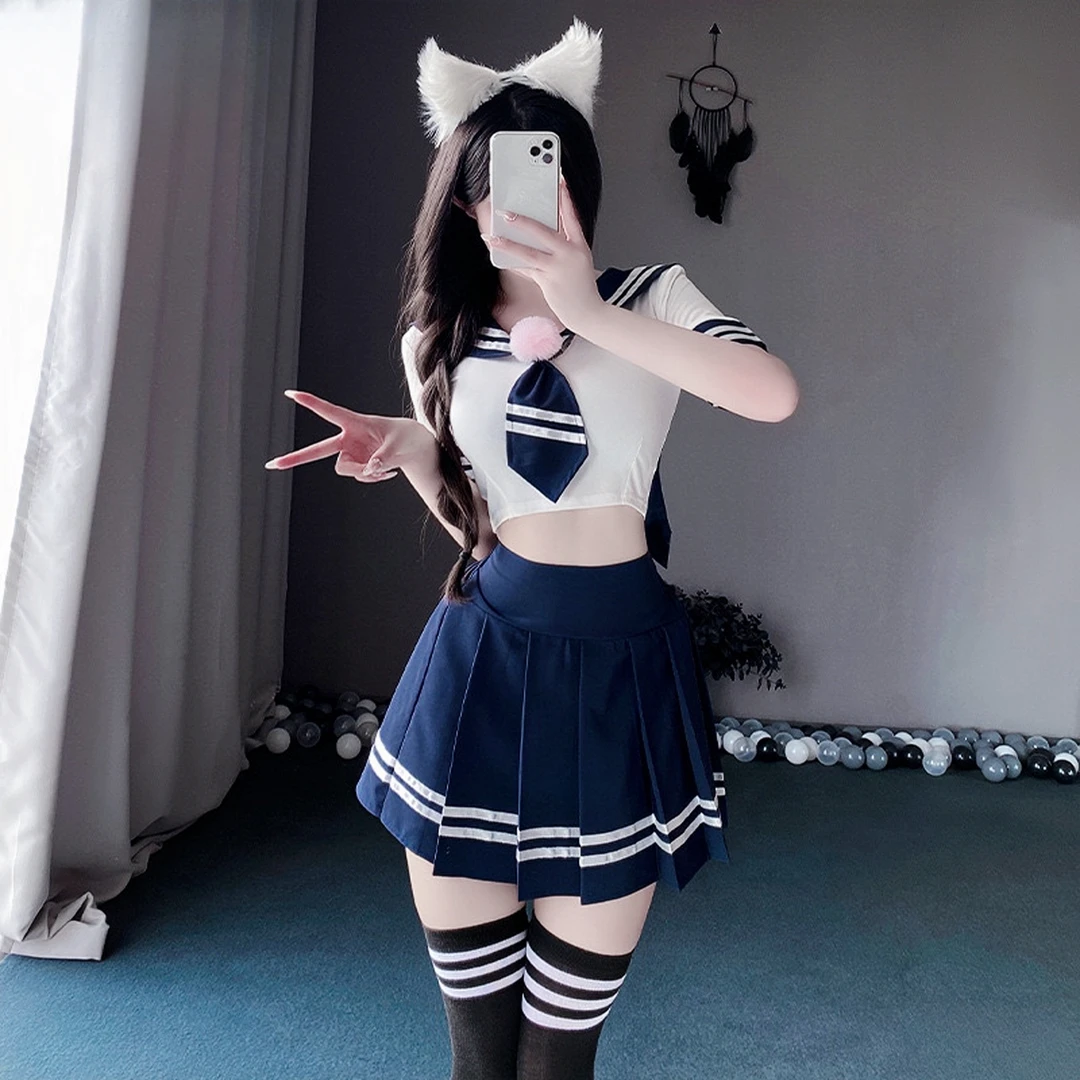 纯欲性感学院风水手jk制服辣妹条纹百褶日系包臀显瘦修身气质时尚