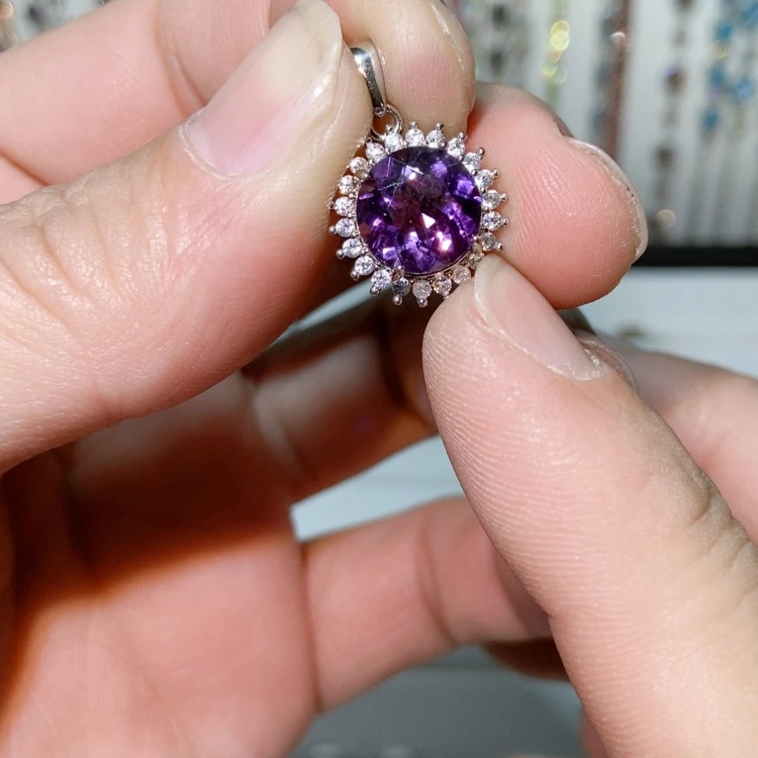 绿水晶戒指银S925镶嵌