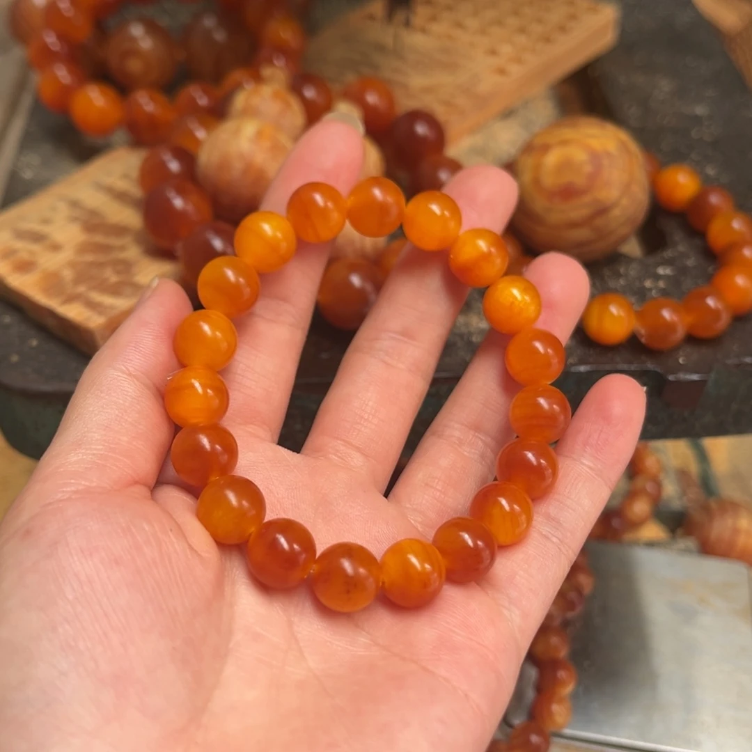 M***1松木（琥珀木）手串/手链2.1包浆浅色冰透