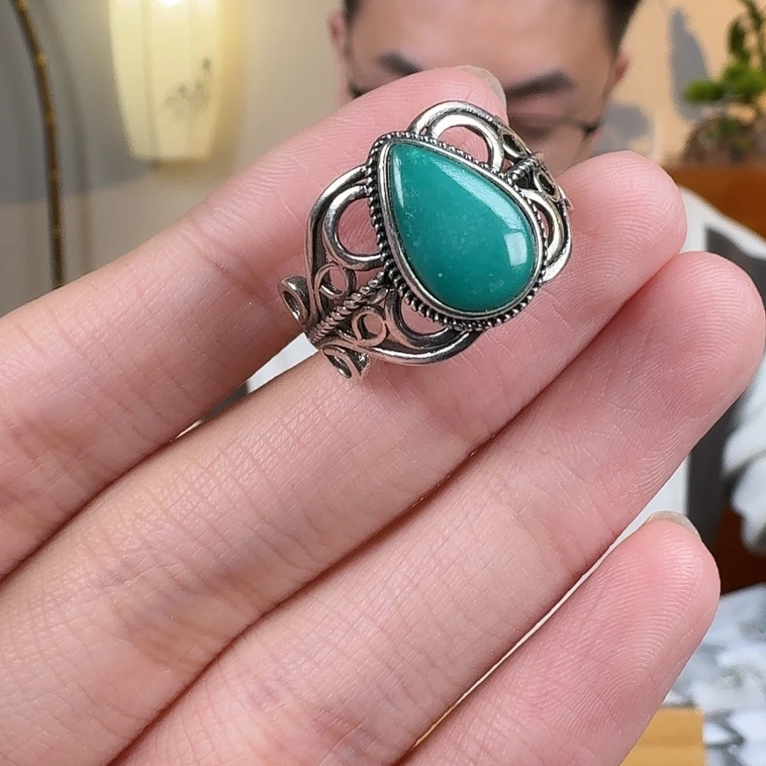 绿松石银S925镶嵌珠宝奇石38