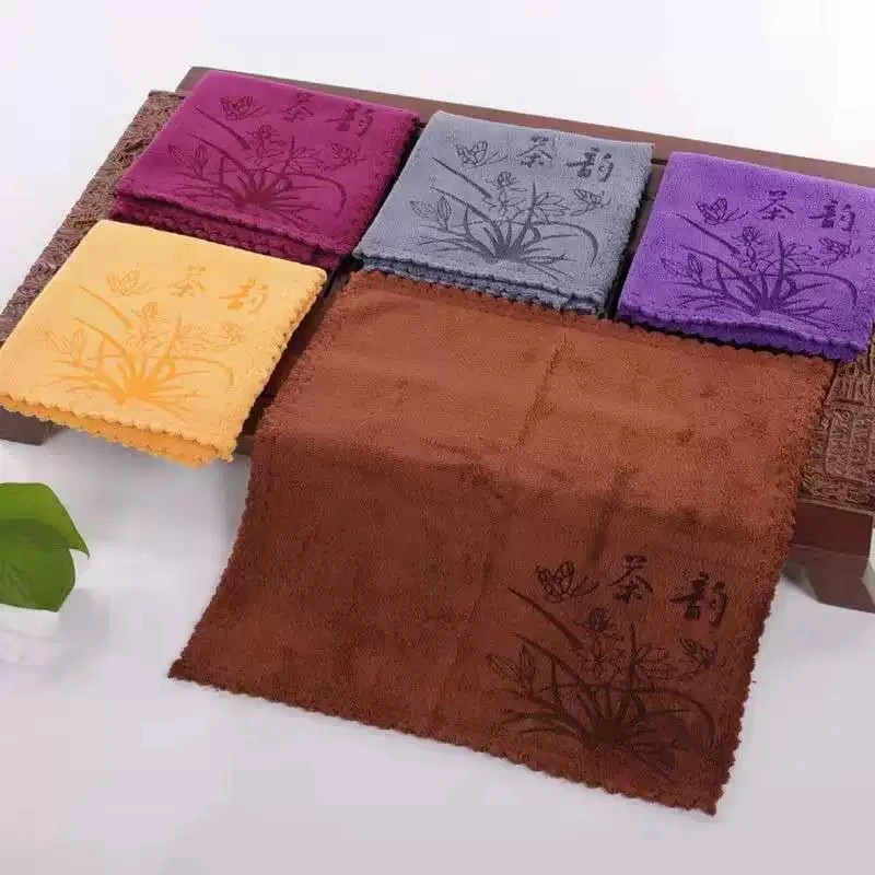 加厚高档速干家用棉麻方形禅意柔软茶道吸水茶巾茶垫