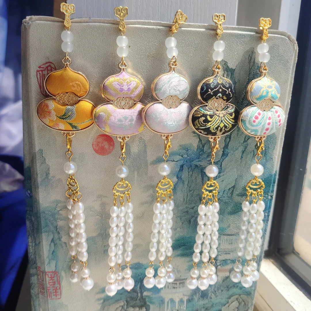 宋锦双面葫芦压襟饰品高级感百搭压襟流苏