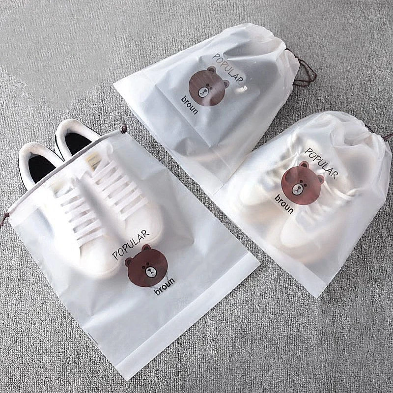 小熊鞋子收纳袋束口袋学生宿舍整理鞋袋出门旅行自封袋子