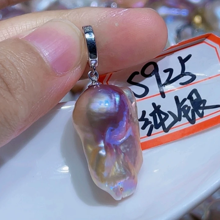 淡水珍珠银S925镶嵌颈饰