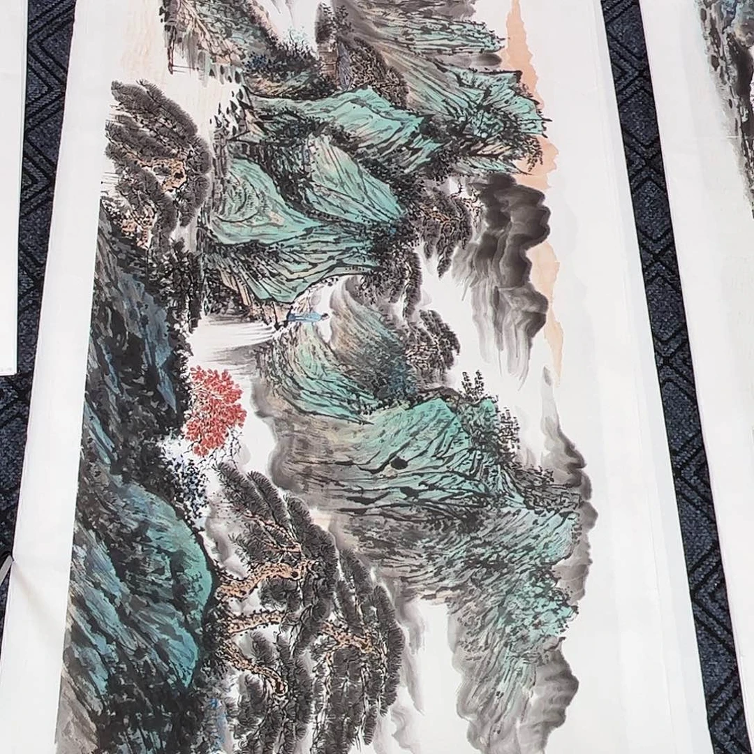 小***作国画徐岩老师四尺山水作品旭