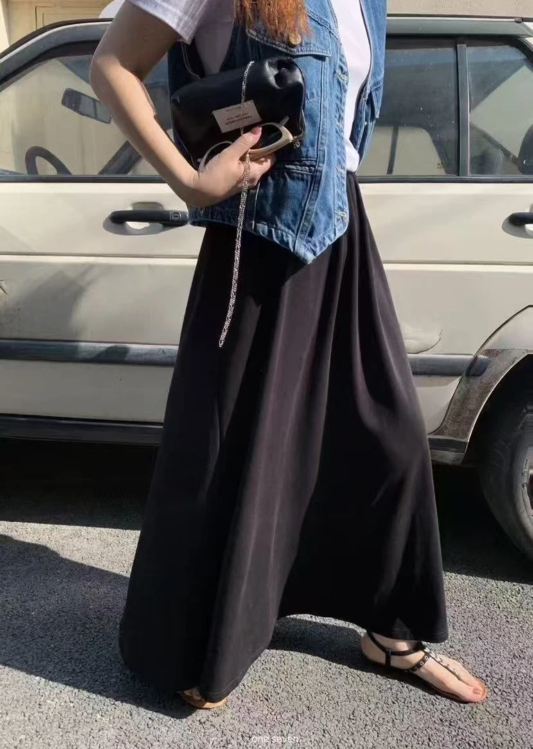 8345号#6106#百搭弹力腰休闲显瘦半身裙（无里衬无口袋）（预）