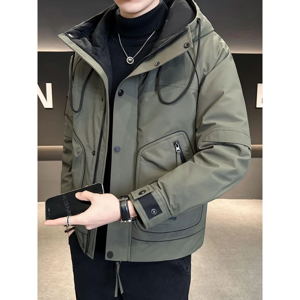 户外冲锋衣羽绒服男防寒服连帽保暖衣服2025新款冬装高级感外套男