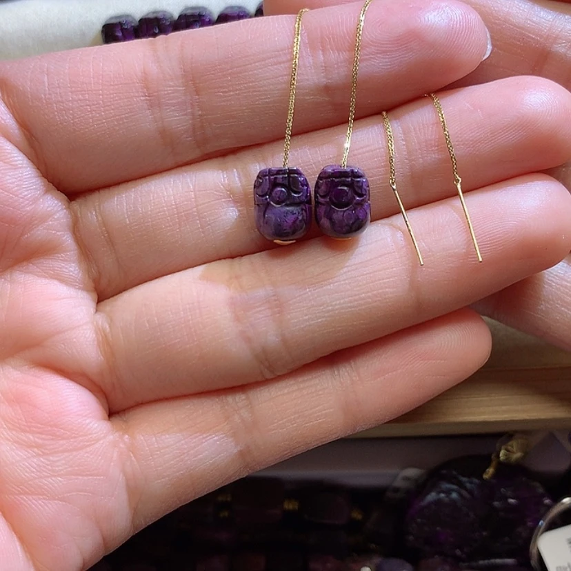【闪购商品】苏纪石（舒俱来）耳线18K金镶嵌张*