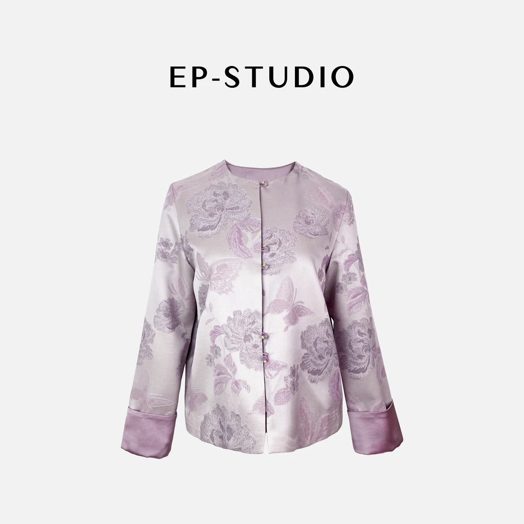 【紫棠】重工提花精致感真丝外套5013