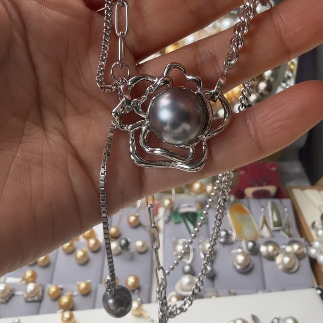 颈饰海水珍珠银S925镶嵌