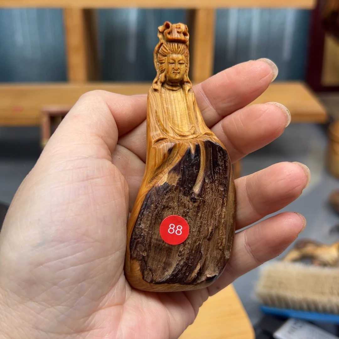 爱***悲木崖柏木摆件手把件，