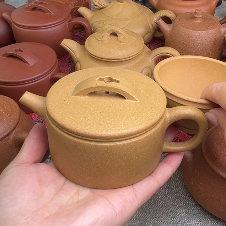 紫砂茶壶原矿黄金段明式汉瓦精工半手180cc