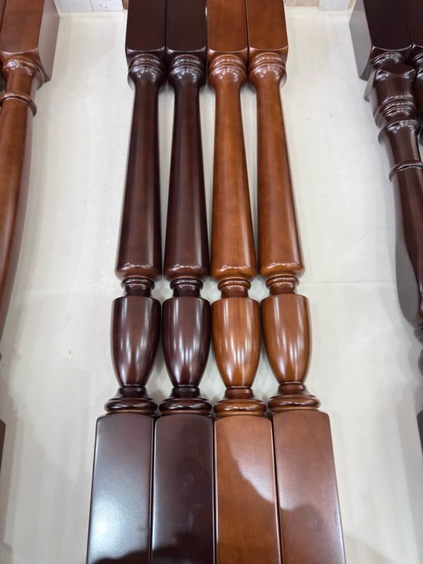 泰国进口橡胶木实木楼梯扶手毛笔款式六公分足尺