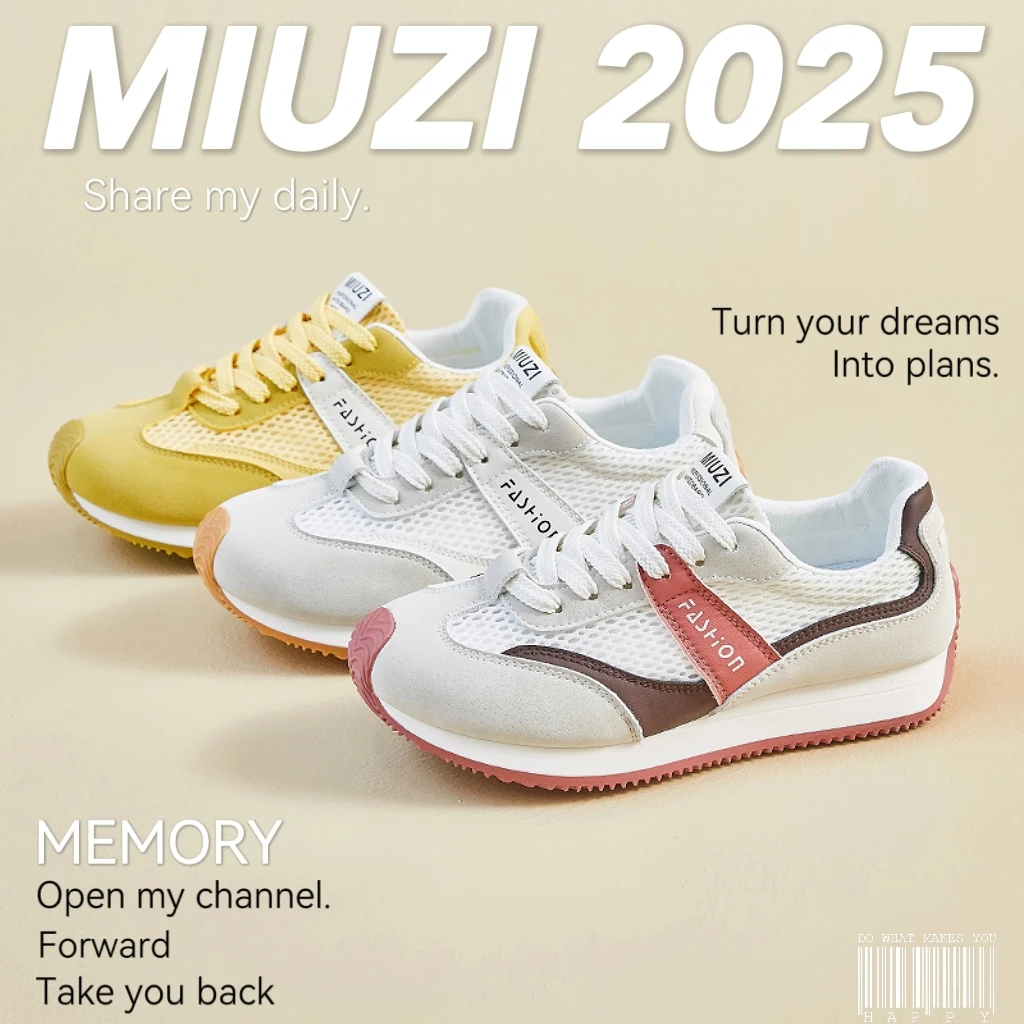 2025春夏新款冰丝网面阿甘鞋女 潮跑步运动休闲百搭平底德训鞋W