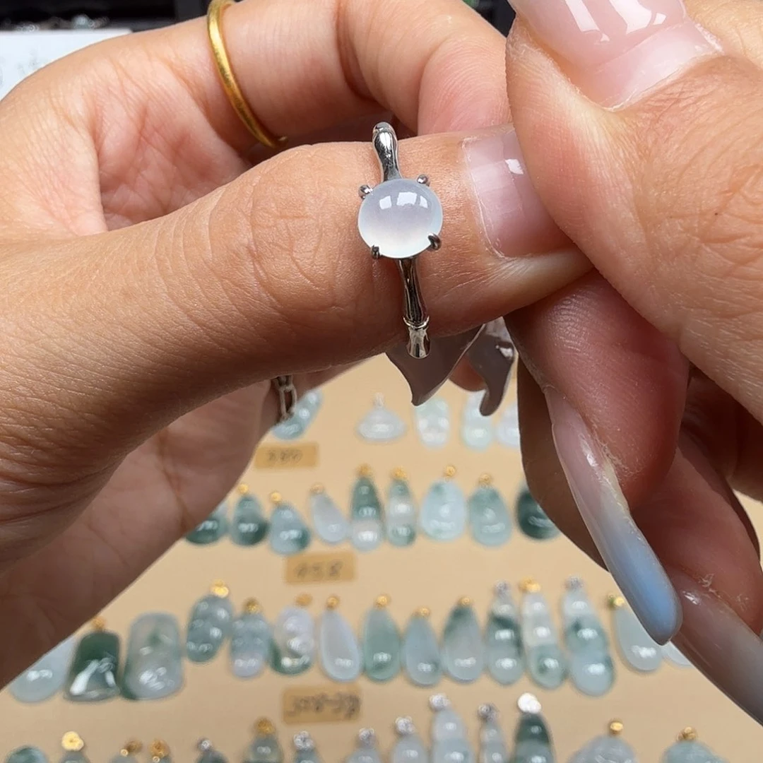 翡翠戒指银S925镶嵌