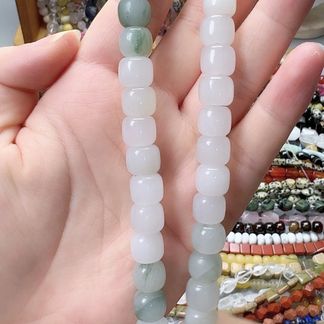 未镶嵌玛瑙/玉髓珠宝半成品卡10天山翠老型珠一条