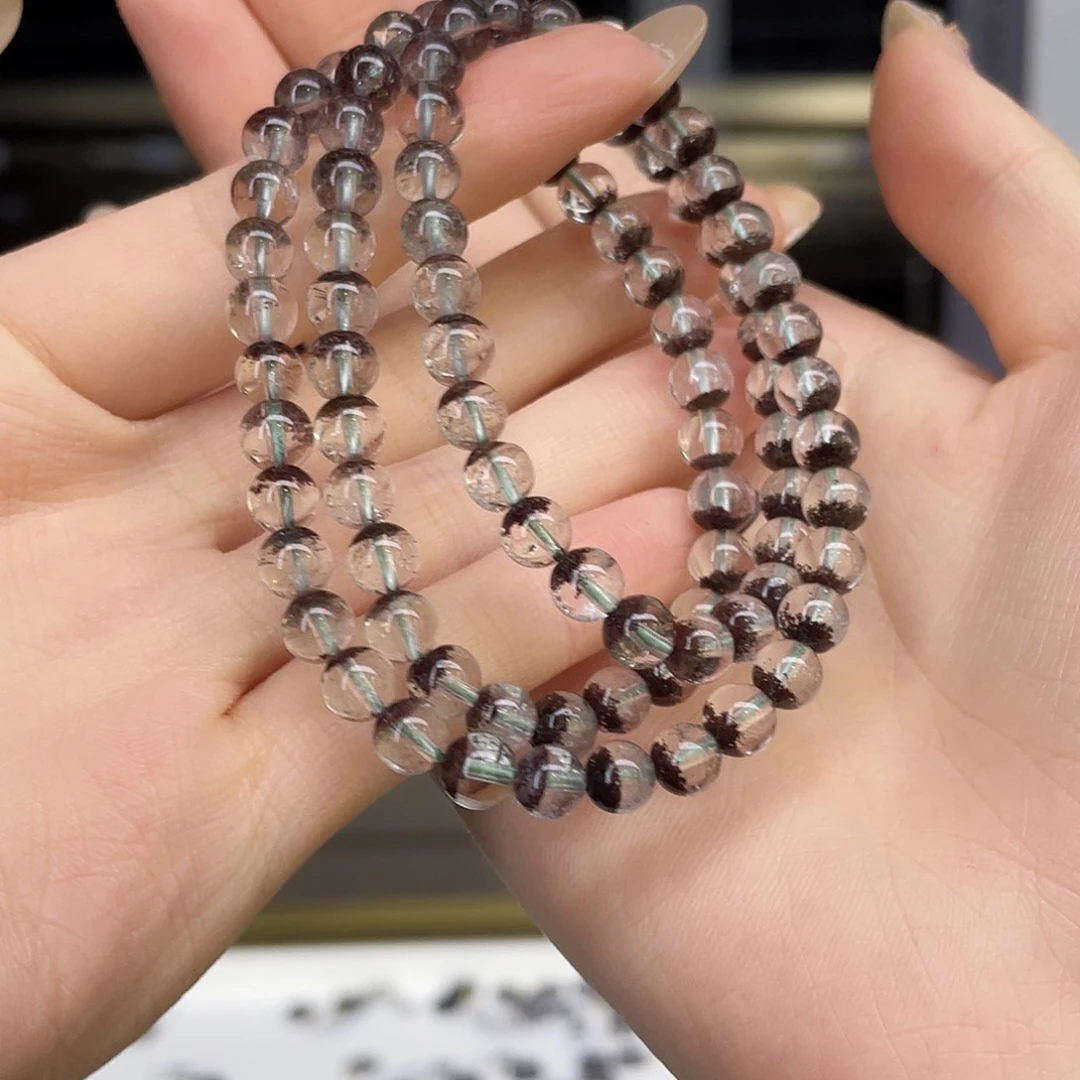水晶未镶嵌颈饰jrj绿幽灵6mm