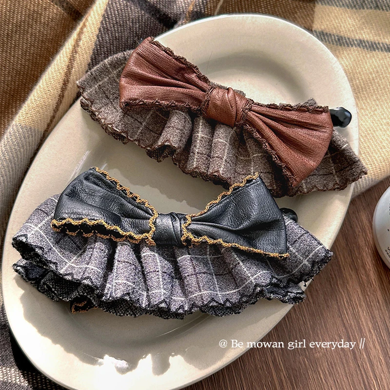 复古蝴蝶结裙摆香蕉夹女高级感百搭发夹后脑勺盘发马尾夹气质夹子