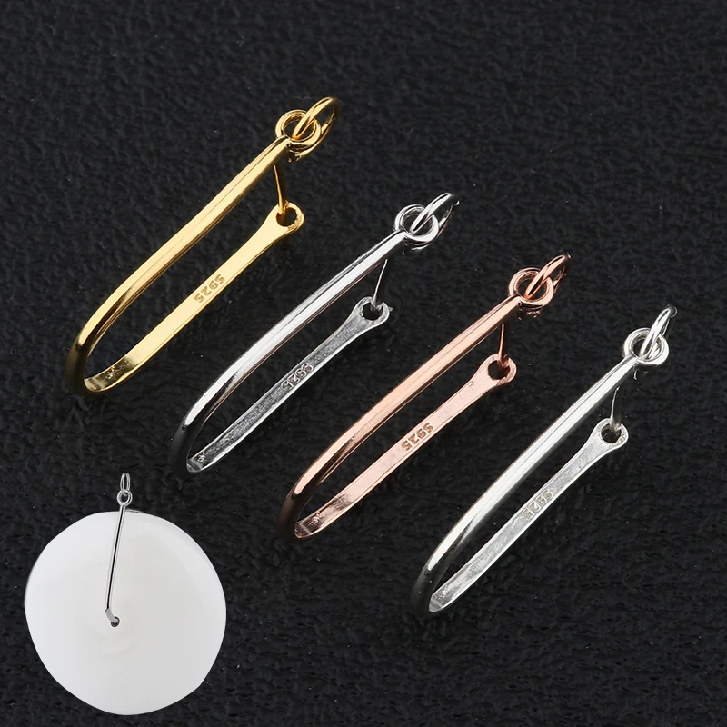 925银银制品 10mm内平安扣夹扣扣头吊坠夹扣万能夹扣配件简约时尚