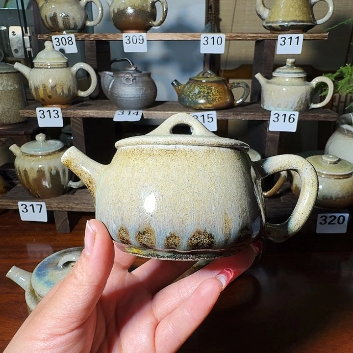 建水紫陶白泥柴烧壶乐*下