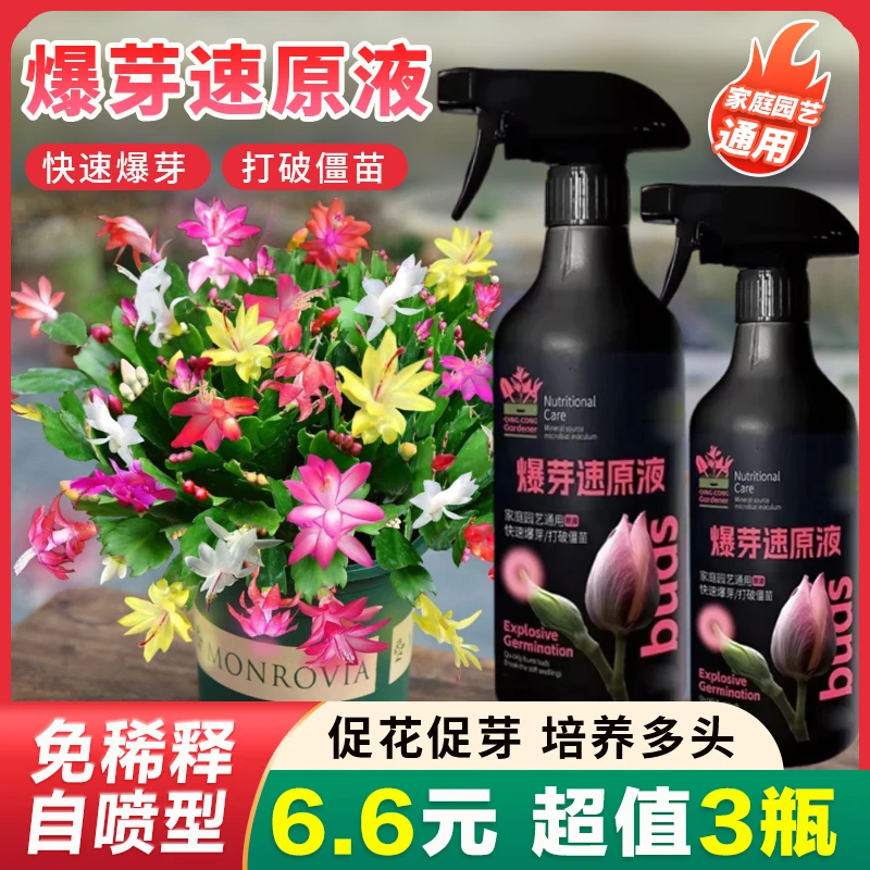 【3大瓶！】爆芽速原液多芽促芽催芽分化叶插花植物多肉绿植通用型