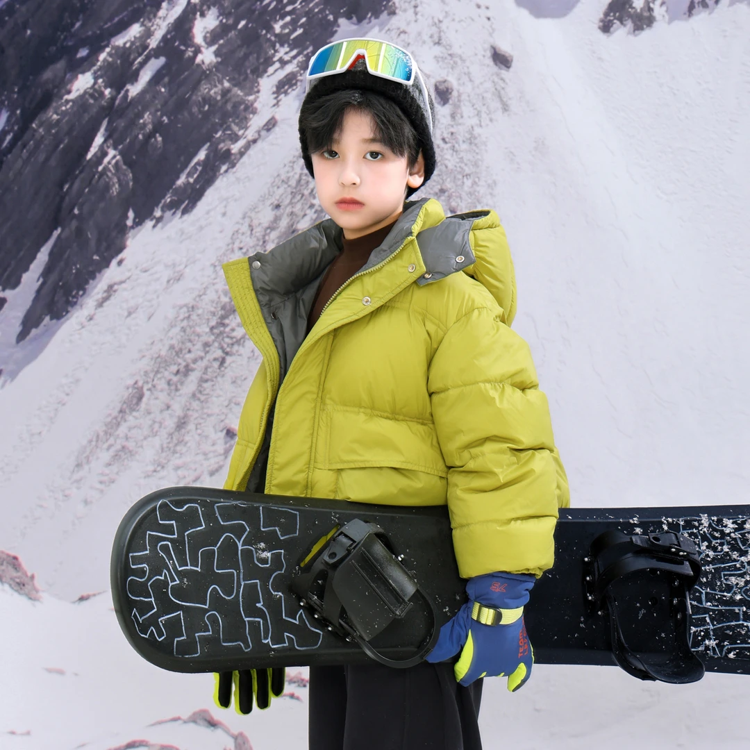【90安心绒】男童冬季户外滑雪羽绒服2025新款儿童男孩运动防寒外套