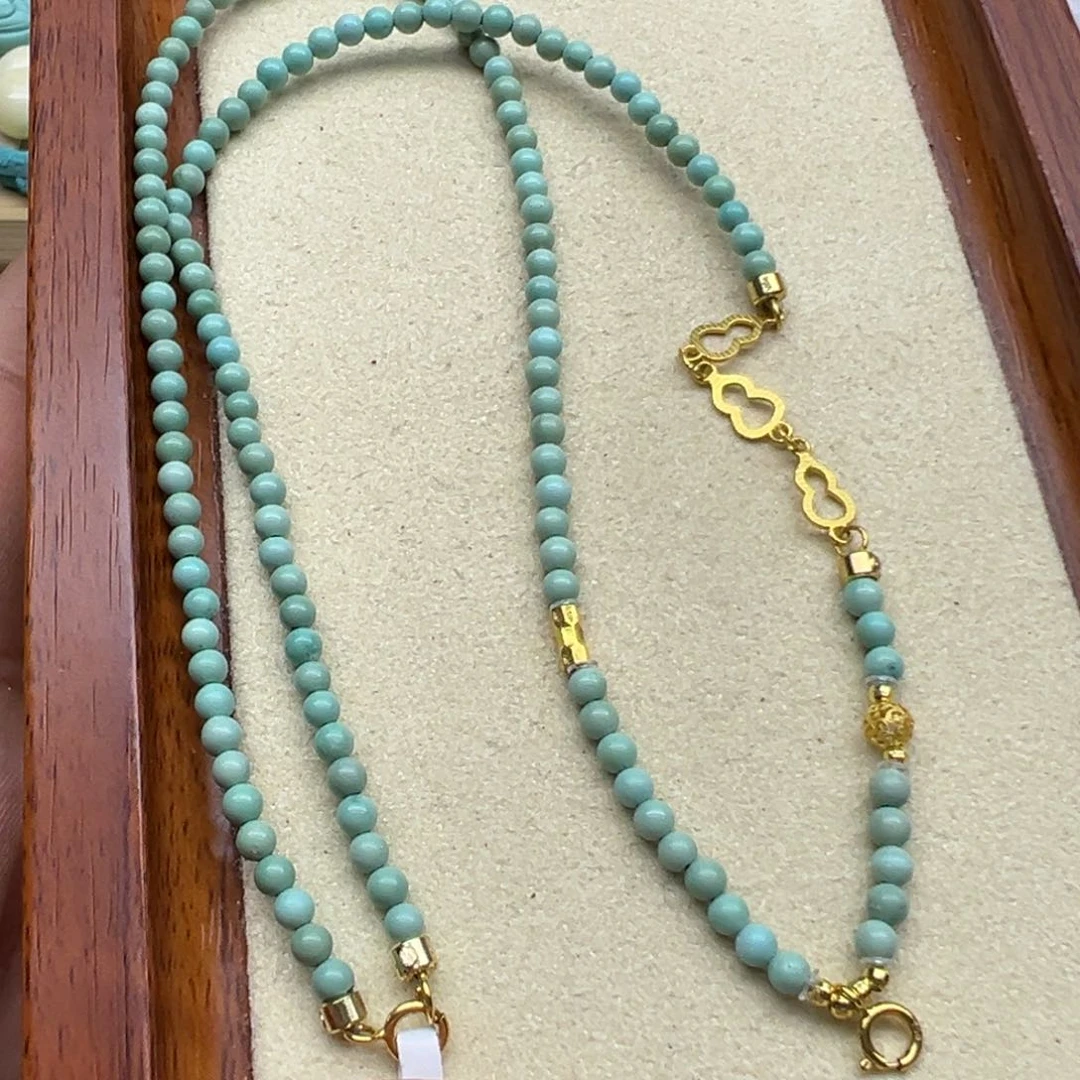 绿松石颈饰18K金镶嵌