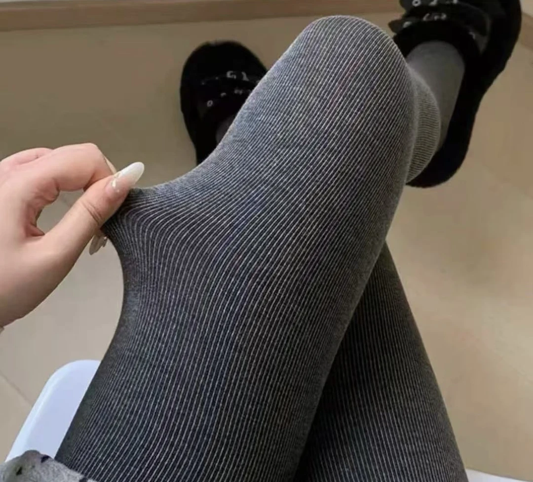 【莹莹推荐】秋冬新款螺纹加厚打底裤外穿九分裤纯色小脚裤保暖裤