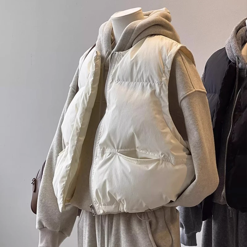 2026秋冬季新款女士保暖棉服马甲立领加厚短马夹时尚韩版南瓜背心