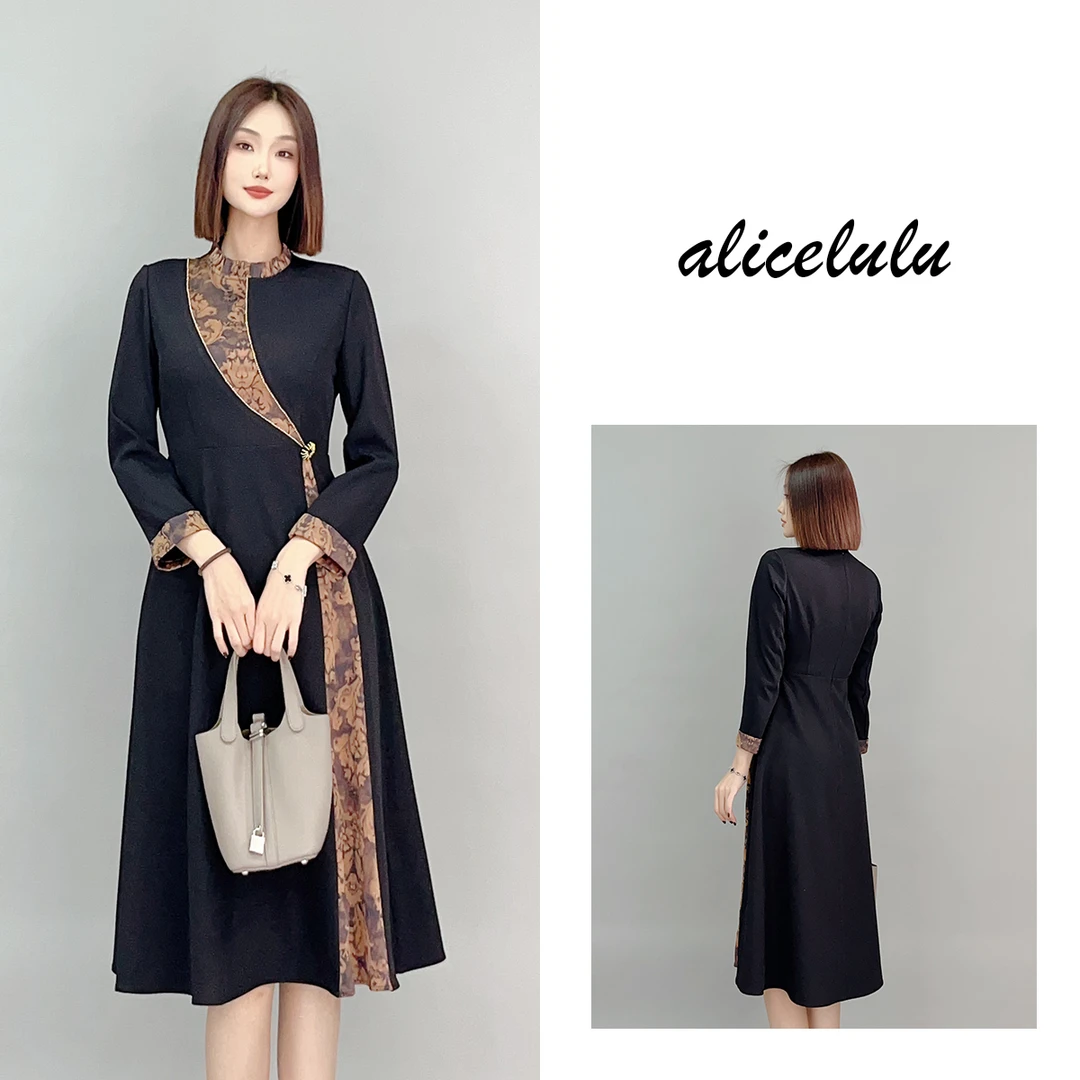 5 ALICE 名门之秀连衣裙 印花拼接 优雅知性 S2141427J