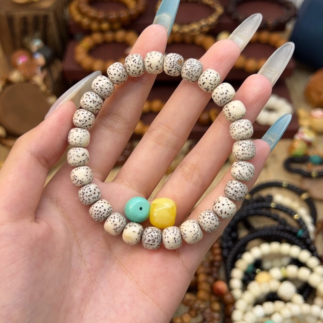 七***七星月菩提手串老型双圈搭配圆珠