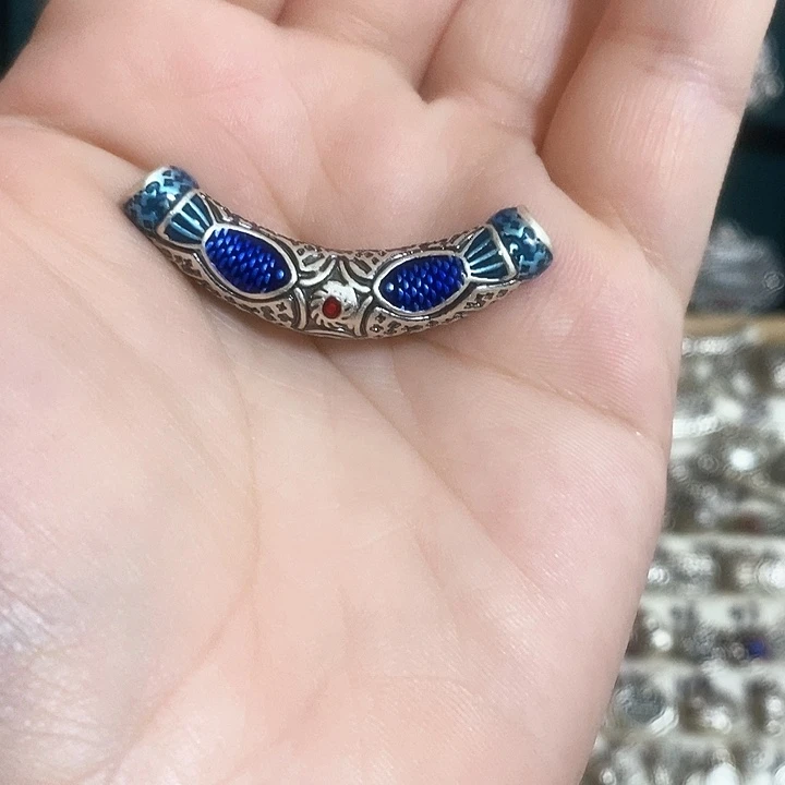 吊坠足银足银999鱼弯管
